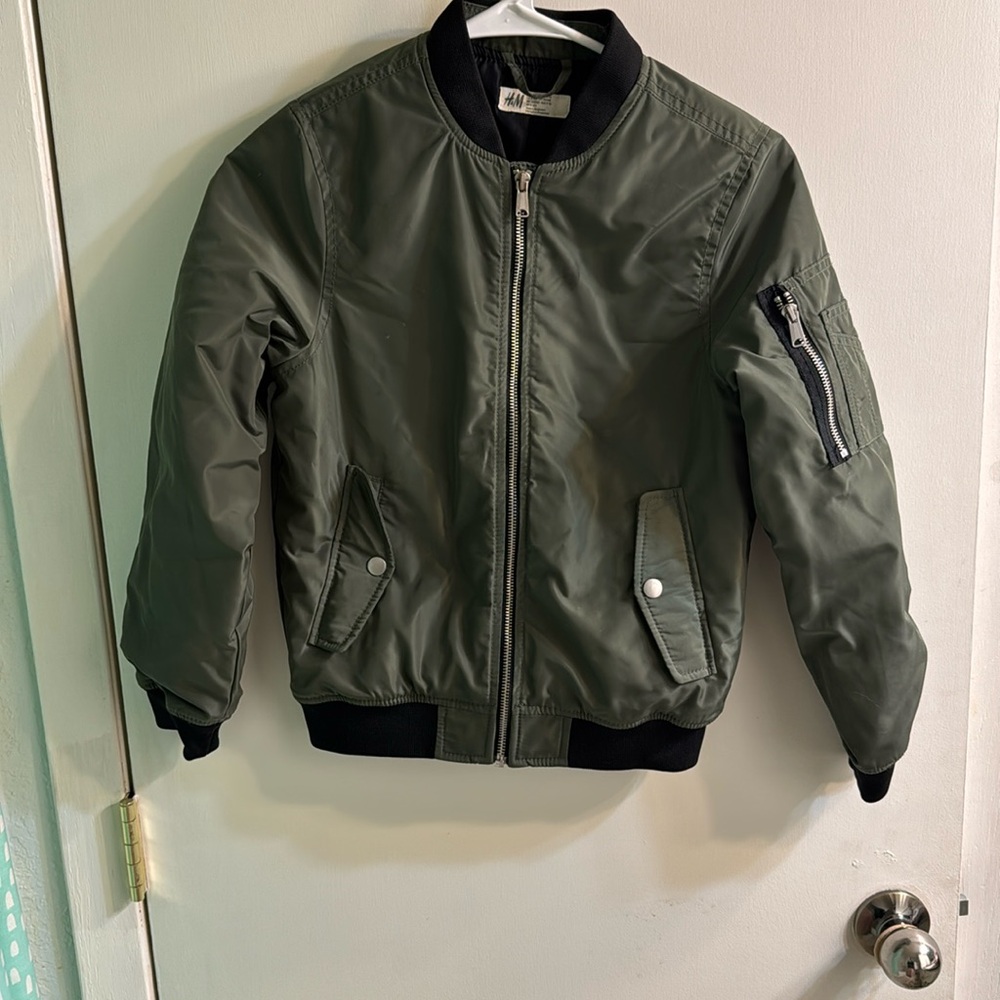 Army green flight jacket youth size 8/10